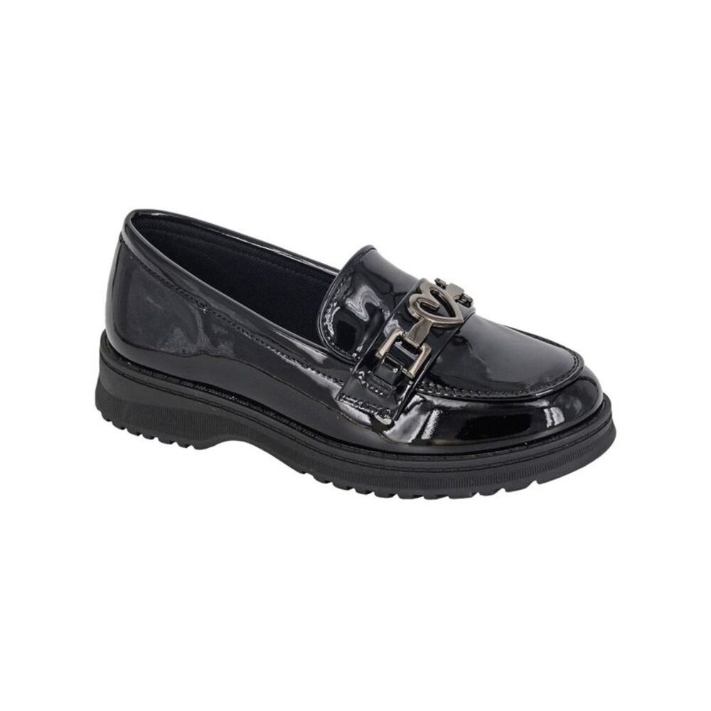 Cipriata Girls Sina Heart Saddle Loafers / Black